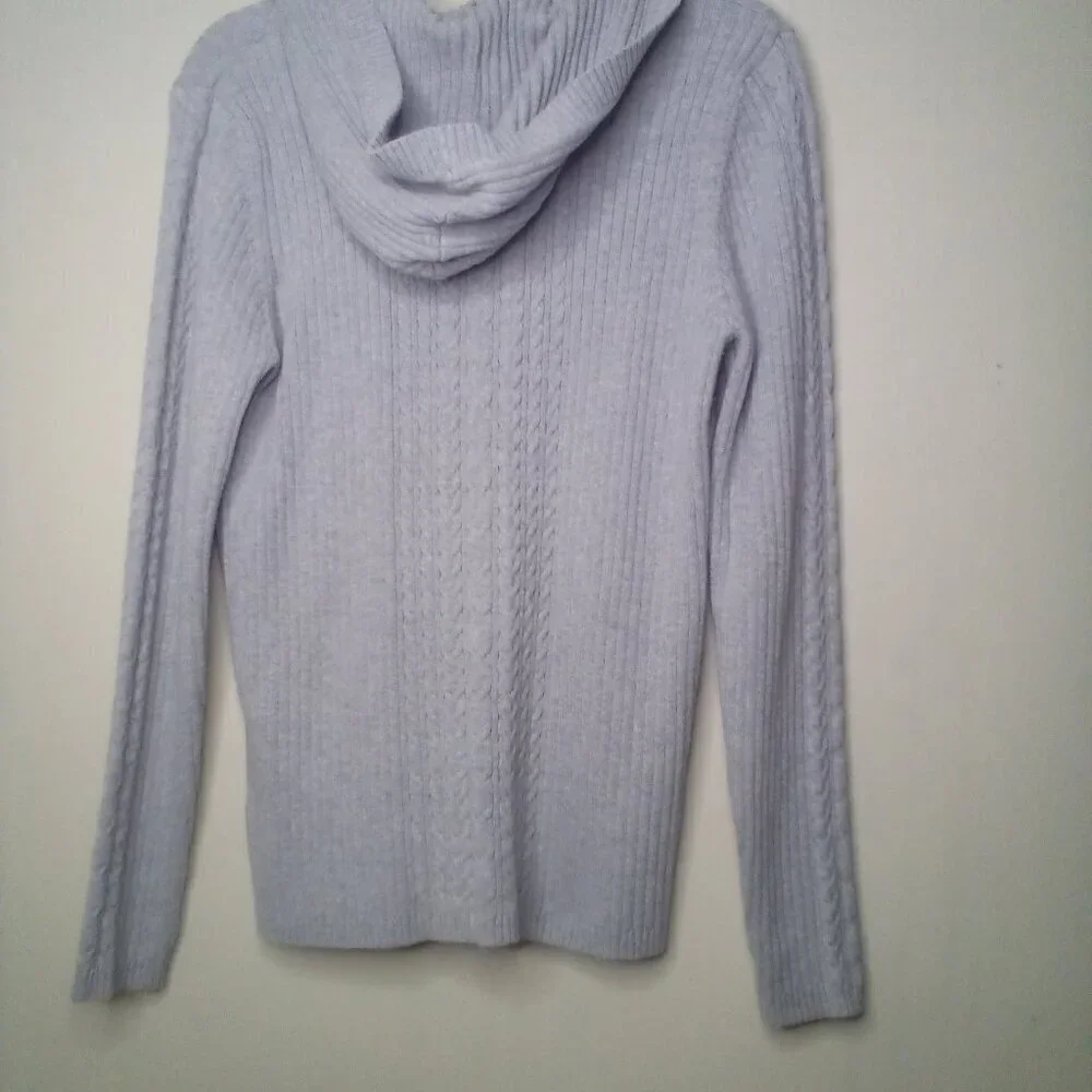 Old Navy Sweater Pullover XL Women Hood V-Neck Textured Gray